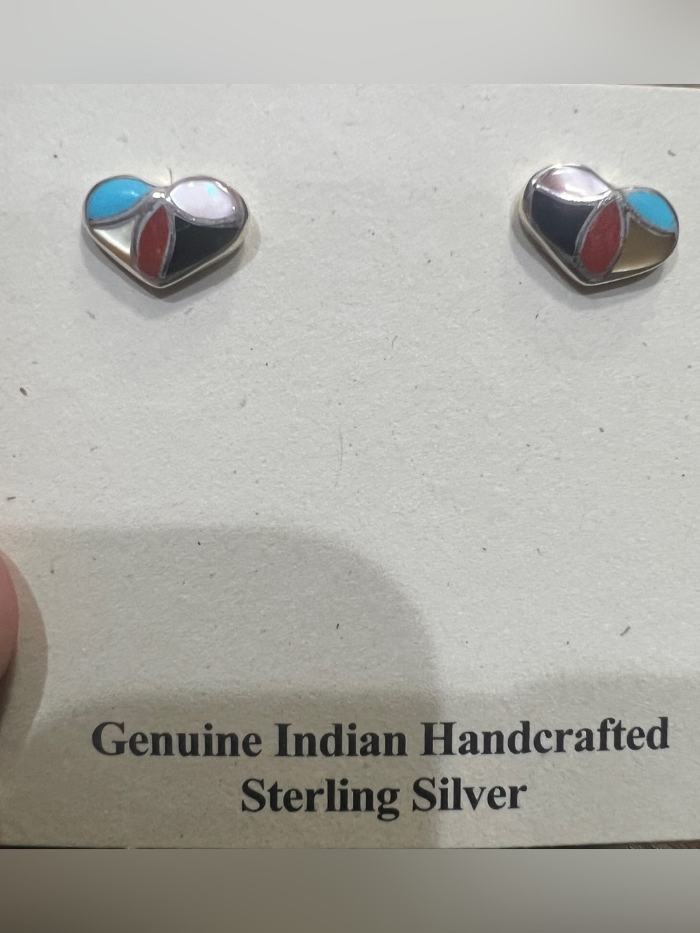 Sterling Silver Multicolor Heart Stud Earrings